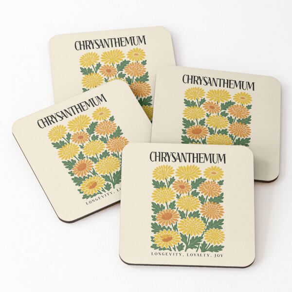 Item preview, Chrysanthemum Flower Poster | Symbol of Loyalty and Longevity Botanical Art designed and sold by JOOKDesign.