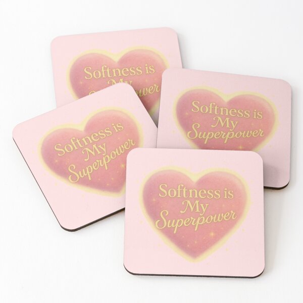 Item preview, Softness is My Superpower | Pink Heart Feminine Aesthetic Sticker & Printable Wall Art | Soft Girl Art designed and sold by HerDreamCodes.