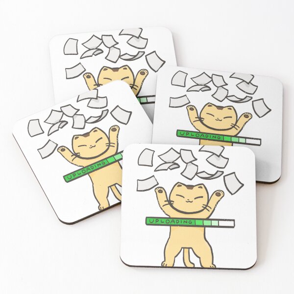 Item preview, Pudding the Cat – Uploading Celebration Kawaii Illustration designed and sold by Sleepy-Town.