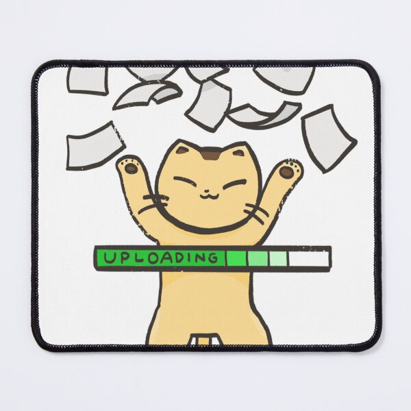 Item preview, Pudding the Cat – Uploading Celebration Kawaii Illustration designed and sold by Sleepy-Town.