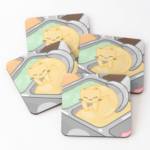Item preview, Pudding the Cat as Ice Cream – Cute Kawaii Dessert Illustration designed and sold by Sleepy-Town.