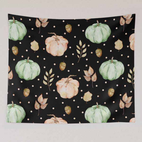 Item preview, Watercolor Pumpkins and Autumn Leaves Pattern Graphic T-shirt Design designed and sold by FestivityFinds.