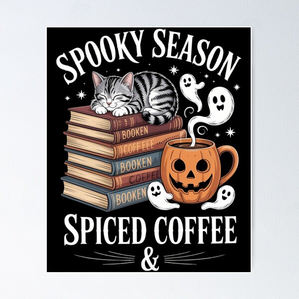 Item preview, Spooky Season and Spiced Coffee Funny Cat Lover Halloween designed and sold by KarstenNoanra.