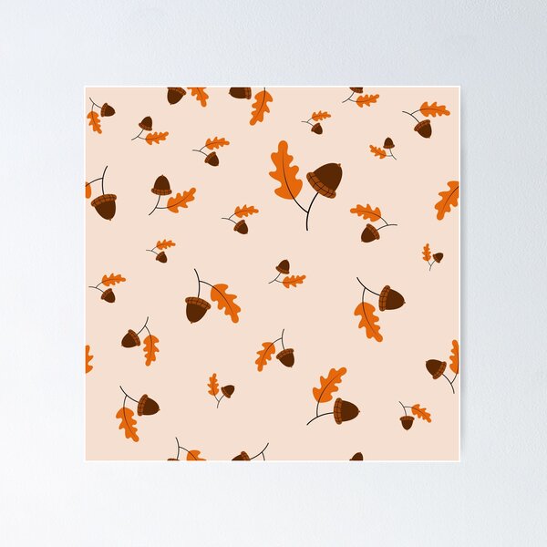 Artikelvorschau, Herbst-Eicheln und Orangenblätter-Muster A-Linien-Kleid-Design entworfen und verkauft von FestivityFinds.