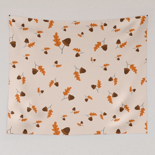 Item preview, Autumn Acorns and Orange Leaves Pattern A-Line Dress Design designed and sold by FestivityFinds.