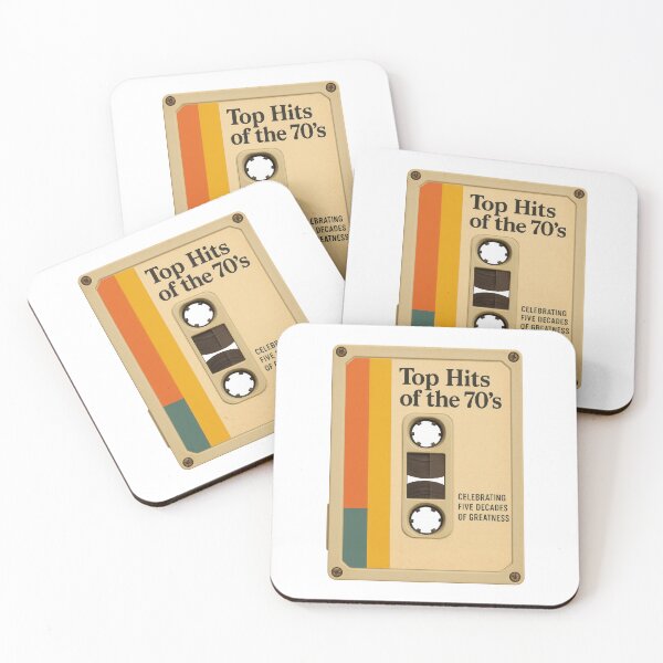 Item preview, Top Hits of the 70s | Retro Cassette Tape Vintage Music Design designed and sold by inkoutninja.