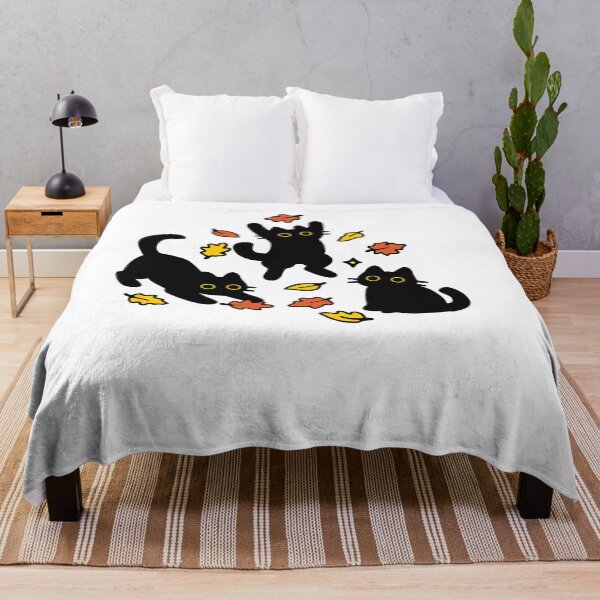 Item preview, Black cat and fall leaves designed and sold by Yinny Design.