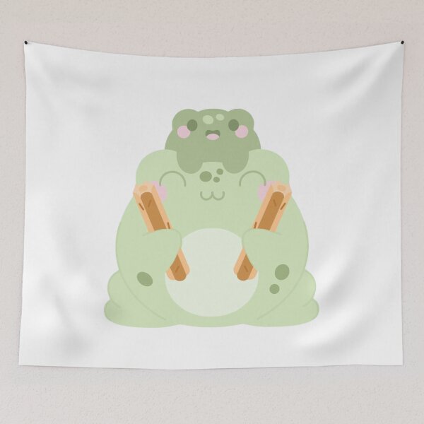 Item preview, Cheerful Frog with Breadsticks designed and sold by estebanme.