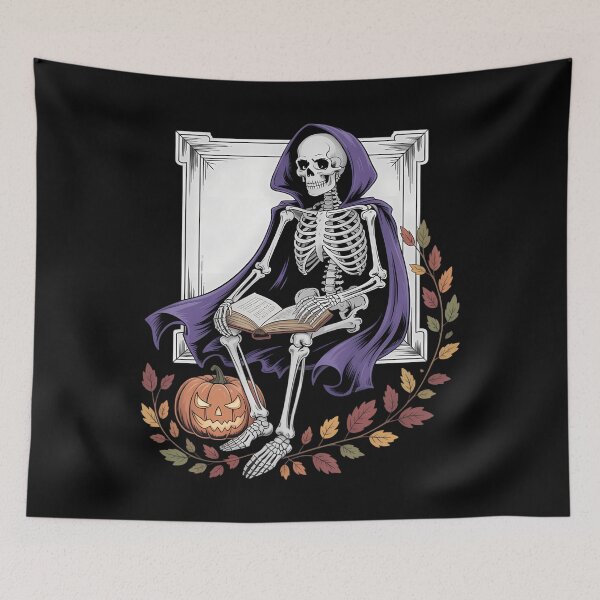 Item preview, Autumn Halloween Skeleton Moody Gothic Watercolor designed and sold by blueyeeti.