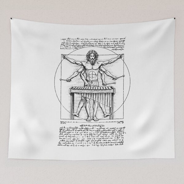 Item preview, Xylophone Xylophonist Music Vitruvian Man Leonardo Da Vinci designed and sold by GrandeDuc.
