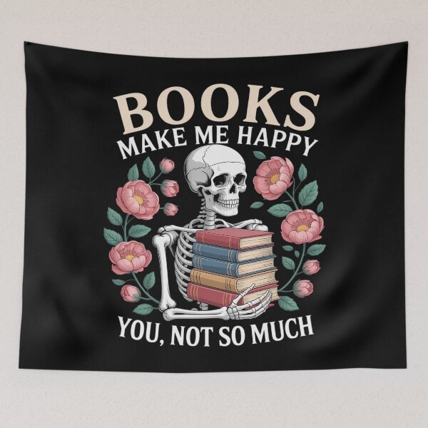 Item preview, Books Make Me Happy You Not So Much Skeleton Reading designed and sold by blueyeeti.