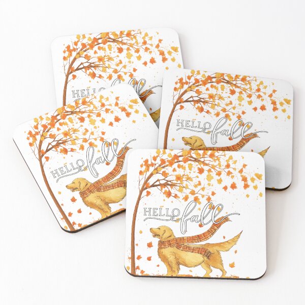 Item preview, Hello Fall Golden Retriever Under Autumn Tree designed and sold by MellieProh.