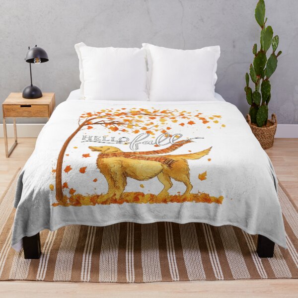Item preview, Hello Fall Golden Retriever Under Autumn Tree designed and sold by MellieProh.