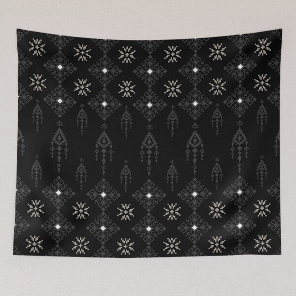 Item preview, Traditional Thai Geometric Seamless Pattern in Black Tones designed and sold by Ninjaja.