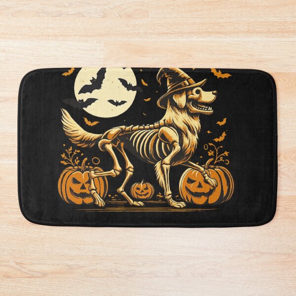 Item preview, Skeleton Witch Dog Under Halloween Moon designed and sold by MellieProh.