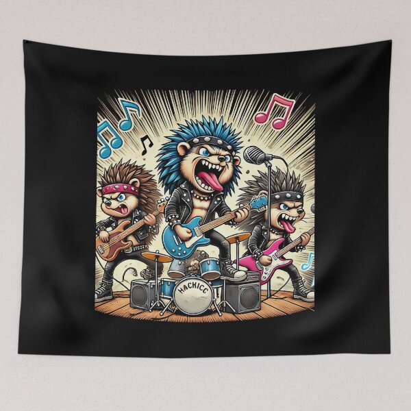 Item preview, Hedgehog Havoc The Spiky Rock Band designed and sold by ujanozmkatha.