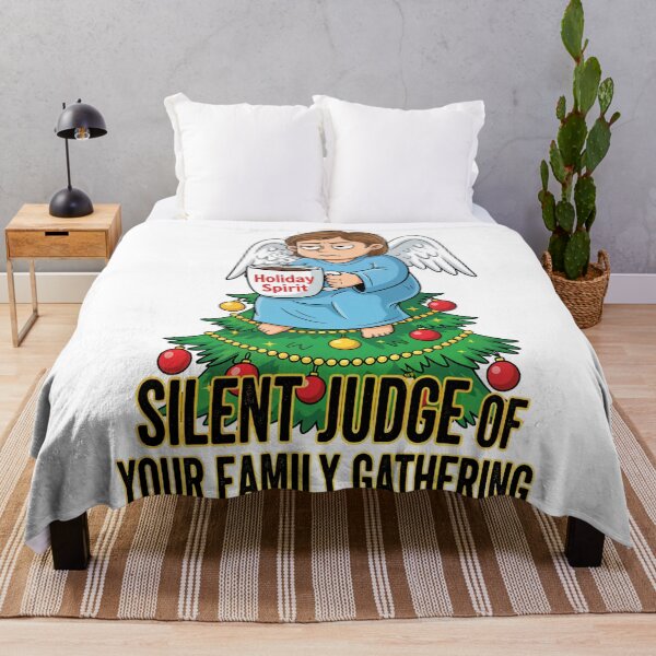 Item preview, Funny Christmas Angel "Silent Judge of Your Family Gathering" designed and sold by The Glitch & Hue Arts.