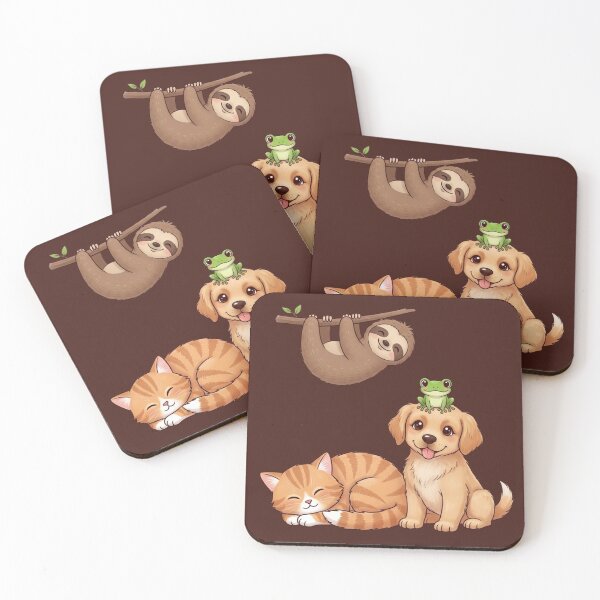 Item preview, cat, dog, frog, and sloth design classic tshirt and sticker designed and sold by anandsiva2703.