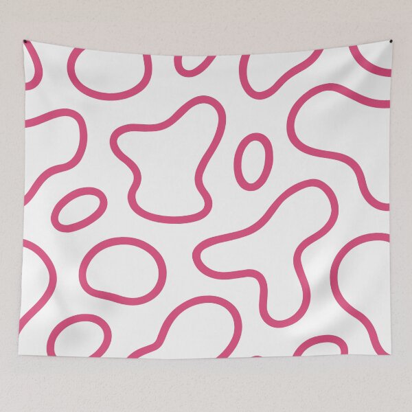 Item preview, Retro Minimalist Pattern with Organic Pink Shapes designed and sold by FLATVAC STICKER.