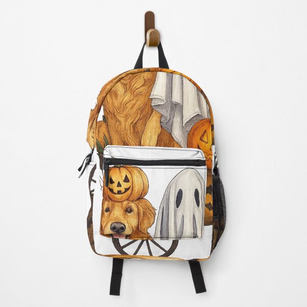 Item preview, Halloween Golden Retrievers in Spooky Wagon designed and sold by MellieProh.