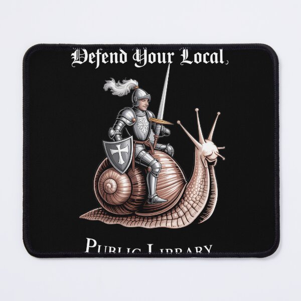Item preview, Defend Your Local Public Library Funny Knight Snail designed and sold by blueyeeti.