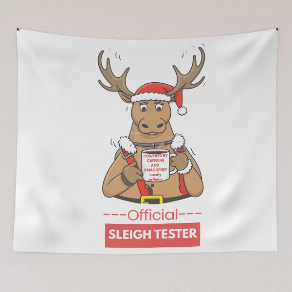 Item preview, Caffeine Powered Reindeer - Official Sleigh Tester designed and sold by The Glitch & Hue Arts.