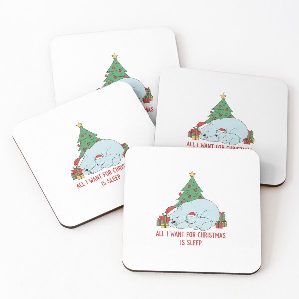 Item preview, "All I Want For Christmas Is Sleep" Sleeping Polar Bears designed and sold by The Glitch & Hue Arts.