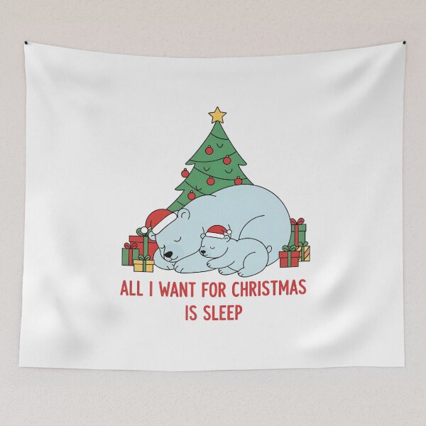 Item preview, "All I Want For Christmas Is Sleep" Sleeping Polar Bears designed and sold by The Glitch & Hue Arts.