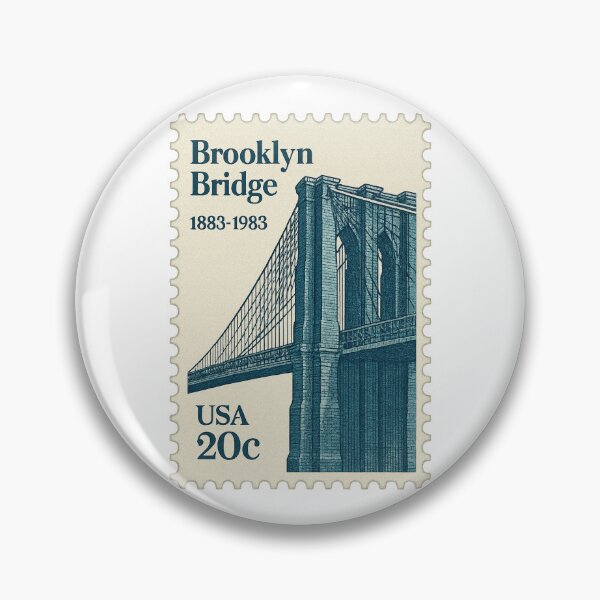 Item preview, brooklyn bridge vintage postage stamp designed and sold by BashPIXIE.