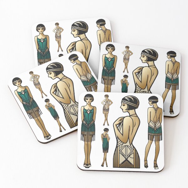 Item preview, Art Deco Flapper Women Digital Prints Roaring Twenties Style designed and sold by PinUpPizzazz.