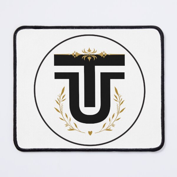 Item preview, Elegant Monogram “T & U” Logo with Golden Ornaments and Laurel Circle – Modern Black Design designed and sold by T&U.