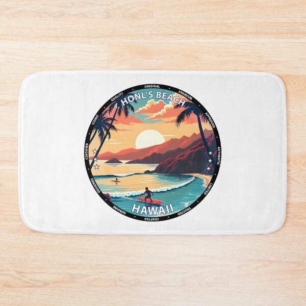 Item preview, Honl's Beach – Hawaii USA - Surfing tropical shoreline art designed and sold by inkNext.
