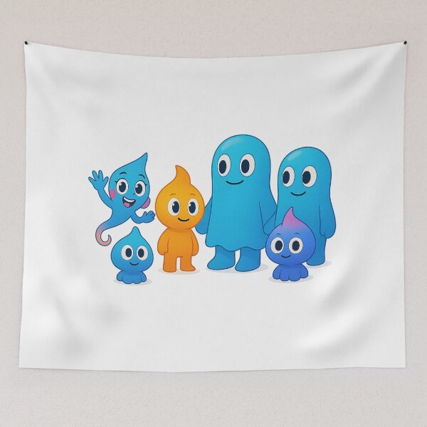 Item preview, Sparky, Bluey, Inky, Drip, Splash, and Aqua – Cartoon Character Crew designed and sold by OOriginalOne.
