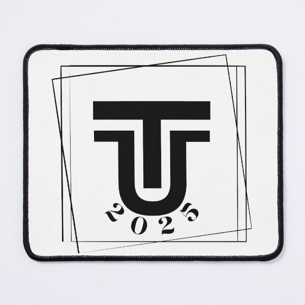Item preview, Modern Monogram “T & U” Logo with 2025 Date and Geometric Frame – Minimalist Black Design designed and sold by T&U.