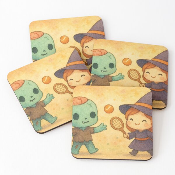 Item preview, Playing tennis with witch and zombie designed and sold by Mauswohn.