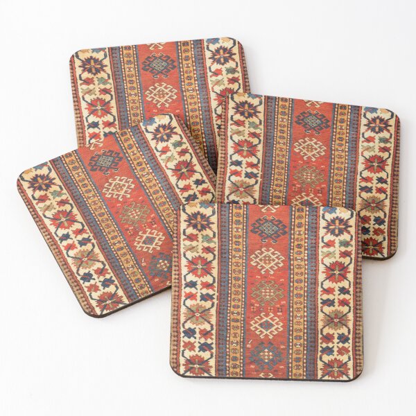 Item preview, Kazak Red Gold Vintage Rug Print designed and sold by Vicky Brago-Mitchell®.