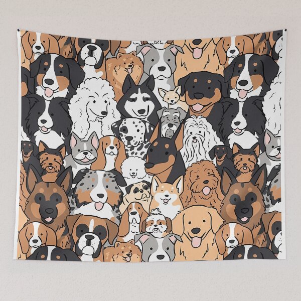 Item preview, Cartoon Dog Breeds Pattern designed and sold by darkskinbender.