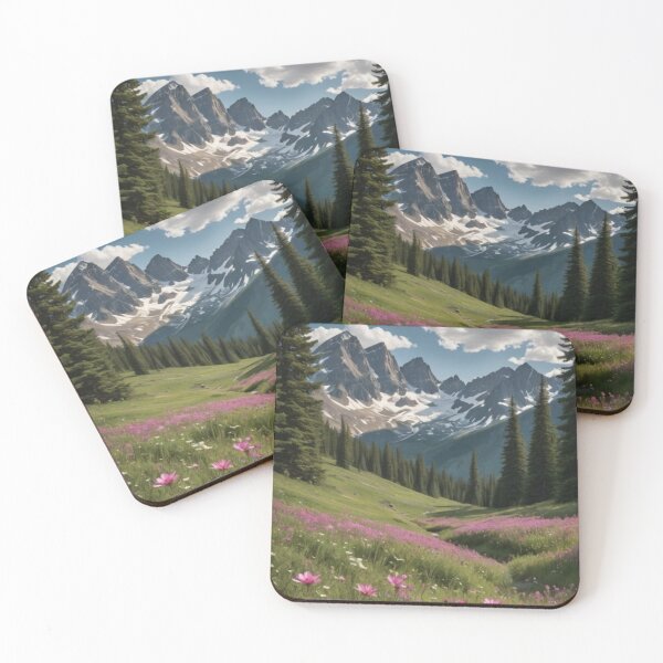 Item preview, Alpine Meadow Bloom with Snowy Peaks & Wildflower Radiance designed and sold by Jade Ado.