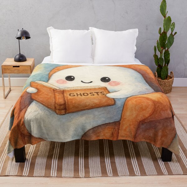 Item preview, kawaii ghost reading a book designed and sold by Mauswohn.