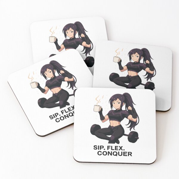 Item preview, Sip. Flex. Conquer. – Anime Warrior Coffee & Gym Art designed and sold by SassySerina.