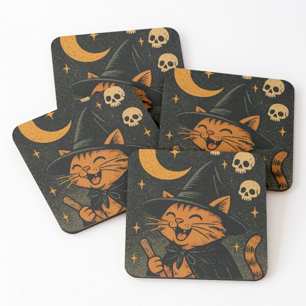 Item preview, the little witch on the broom, funny cat designed and sold by Mauswohn.