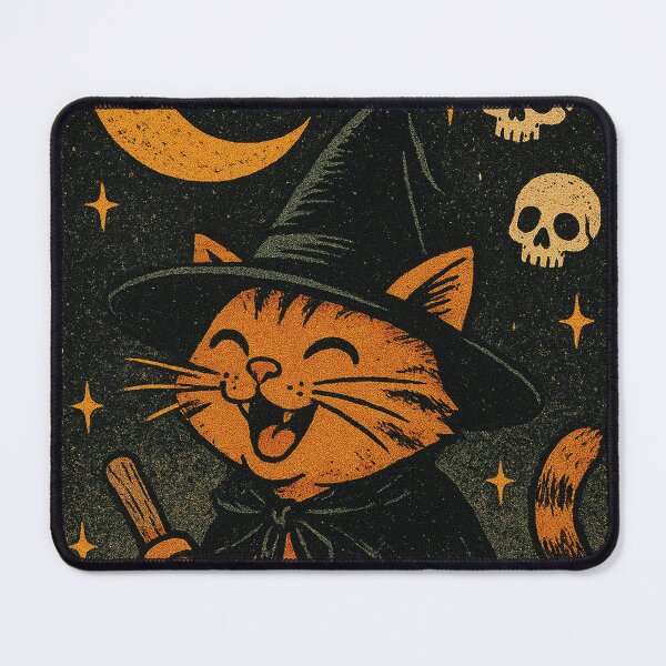 Item preview, the little witch on the broom, funny cat designed and sold by Mauswohn.