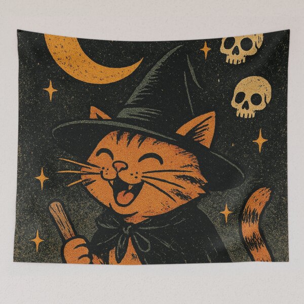 Item preview, the little witch on the broom, funny cat designed and sold by Mauswohn.