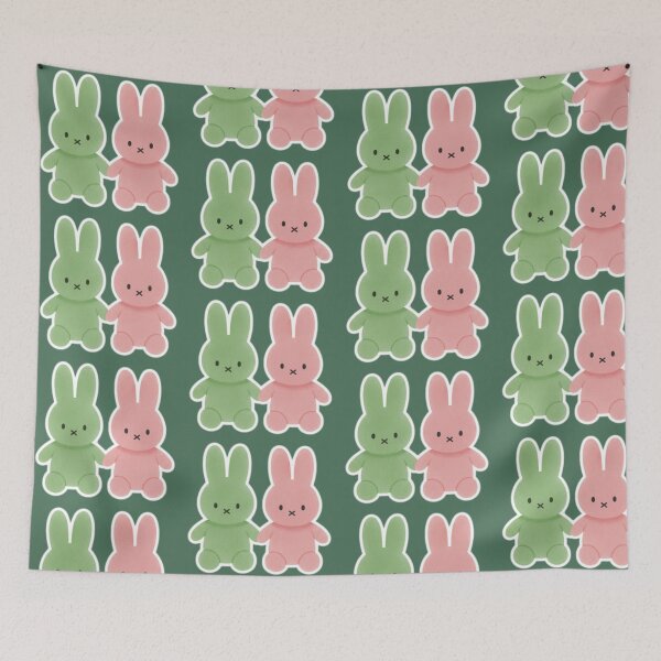 Item preview, Green and pink rabbits designed and sold by onceifixme.