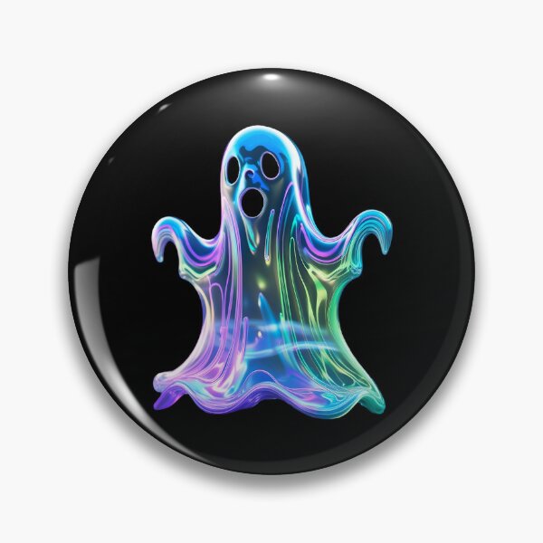 Item preview, Neon Holographic Ghost – Colorful Spooky  designed and sold by SamartkitDesign.