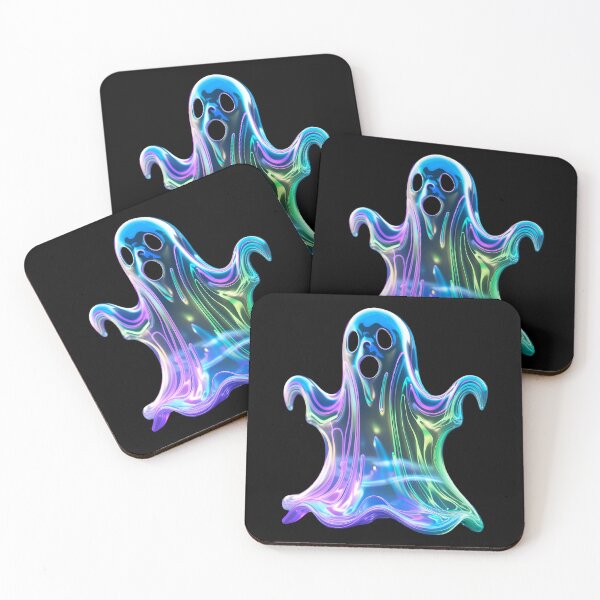 Item preview, Neon Holographic Ghost – Colorful Spooky  designed and sold by SamartkitDesign.