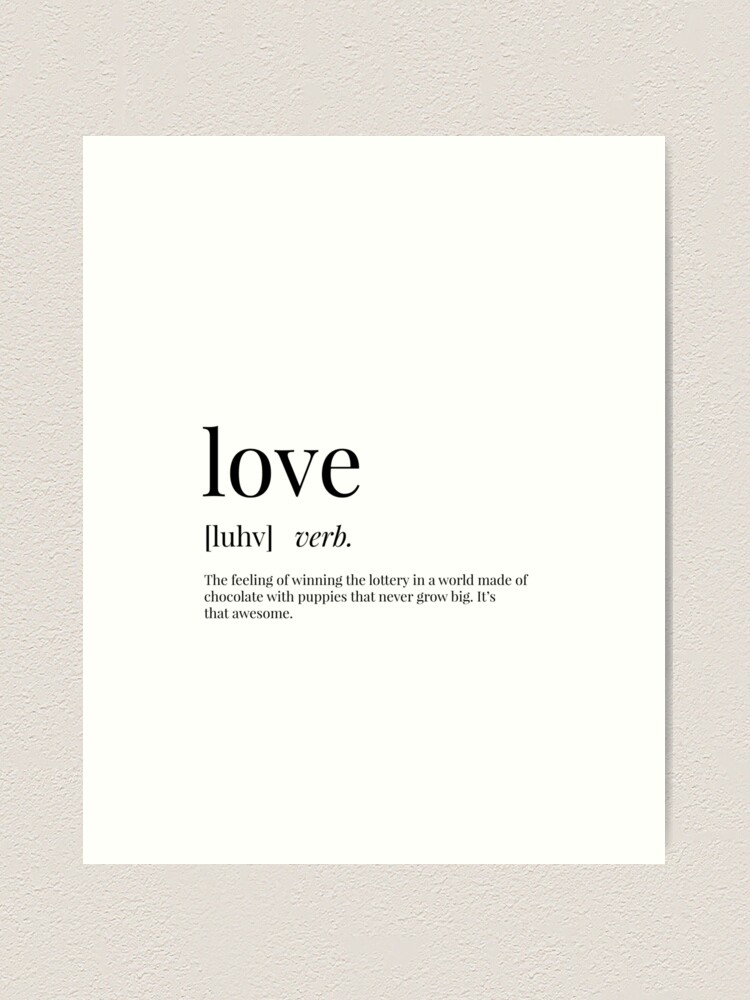 Love Definition Print Love Dictionary Art Love (Instant Download) 