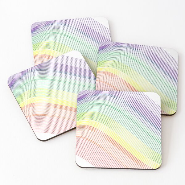 Item preview, rainbow line curve wave line on white background, tape line wave designed and sold by pipikijung.