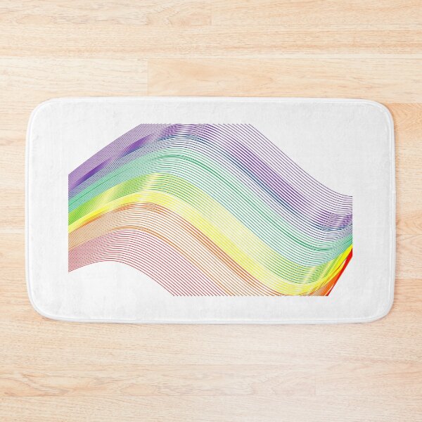 Item preview, rainbow line curve wave line on white background, tape line wave designed and sold by pipikijung.