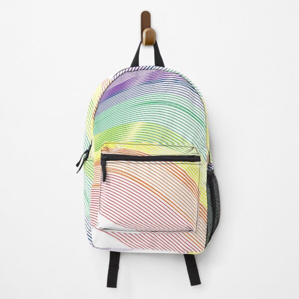 Item preview, rainbow line curve wave line on white background, tape line wave designed and sold by pipikijung.